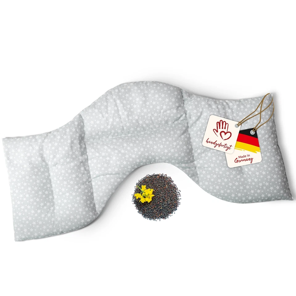 Nackenkissen navango® Körnerkissen 50x25cm 4 Kammer Raps Wärmekissen Schulter