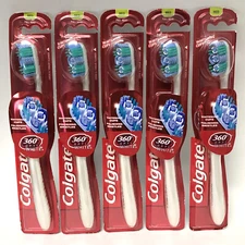 5X Colgate 360° Optic White Toothbrush, Medium Bristles, Full Head | 3 Colors