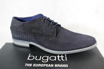 Bugatti Herren Schnürschuh Schnürschuhe Halbschuhe Sneakers blau Echtleder