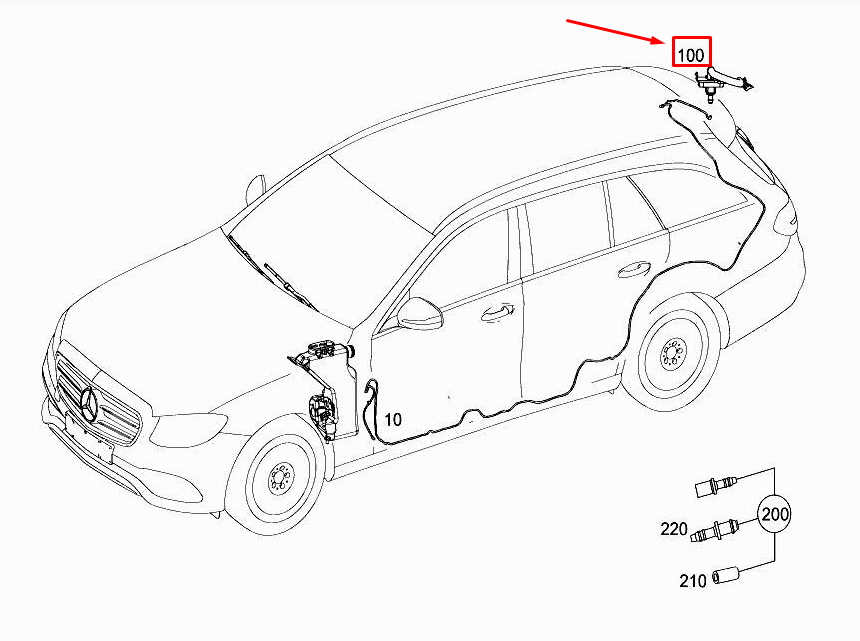 MERCEDES-BENZ E W213 Heckscheibenwaschdüse A2138600047