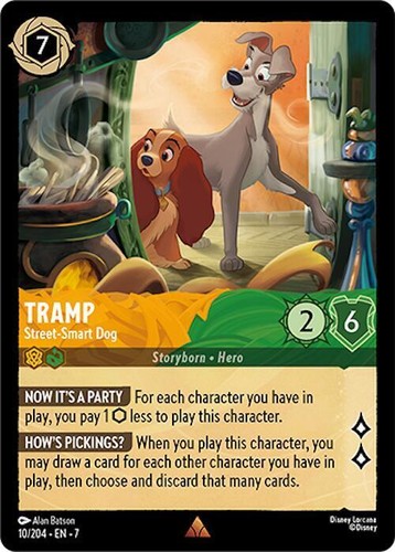 Disney Lorcana Tramp Enterprising Dog Enchanted 212/204 JA 7