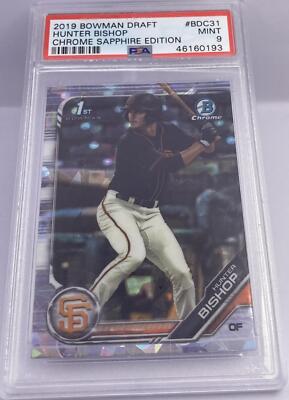 Bowman Draft Hunter Bishop Chrome Saphire 2019 #BDC31 MINT PSA 9 MLB San Fransis