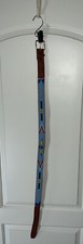 VTG Tooled Beaded Leather Belt, Tan, Sz. Large