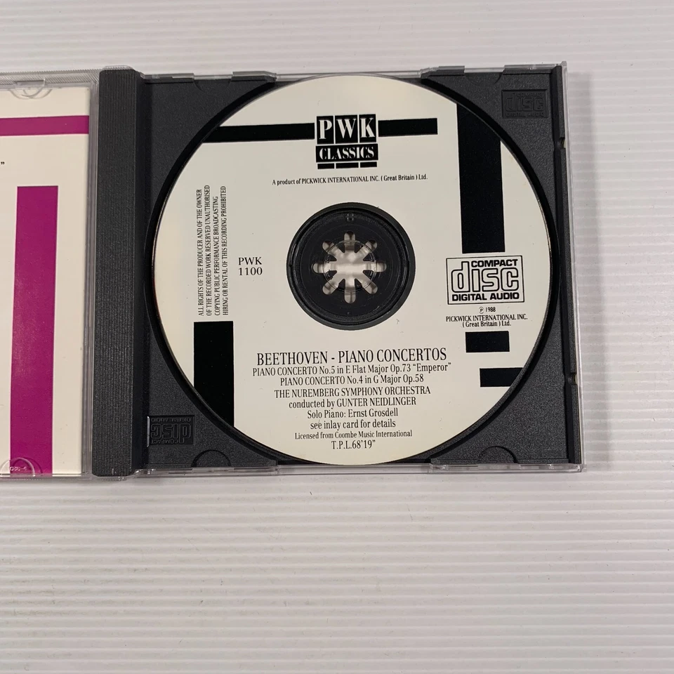 Beethoven Piano Concertos 4 & 5 by Nuremberg Orch and Ernst Grosdell (CD 1988) - image 3 of 4