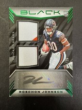 2023 Panini Black Roschon Johnson RC Dual Patch Auto Emerald Bears /25