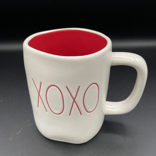 Rae Dunn - XOXO Hugs & Kisses Mug - Letters In Red and Red Interior By Magenta - Picture 4 of 4