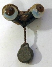 Vintage German Antique Hand Blown Rocker Glass Doll Eyes Brown 10mm WB3-E-111