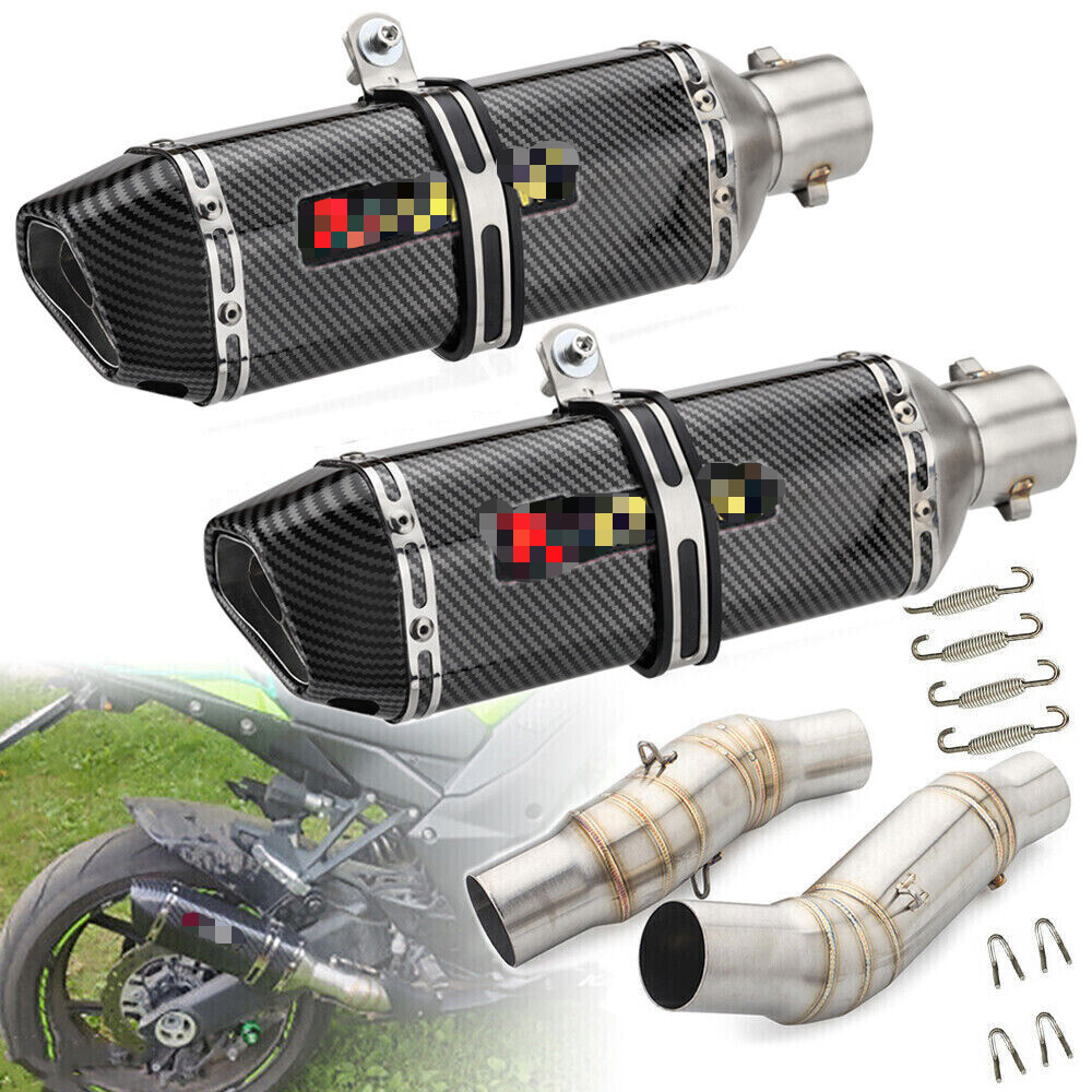 Mid Link Pipe Slip On Exhaust Muffler Tips For Kawasaki Z1000 2010-2022 Z1000SX
