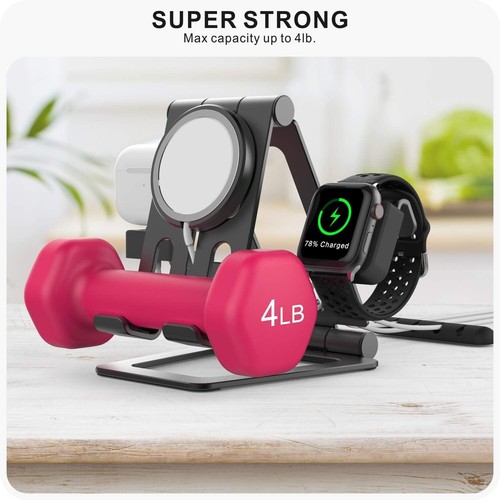 3-in-1 Foldable MagSafe Charger Stand Compatible iPhone 14 13 12 Apple Watch Etc - 第 7/7 張圖片