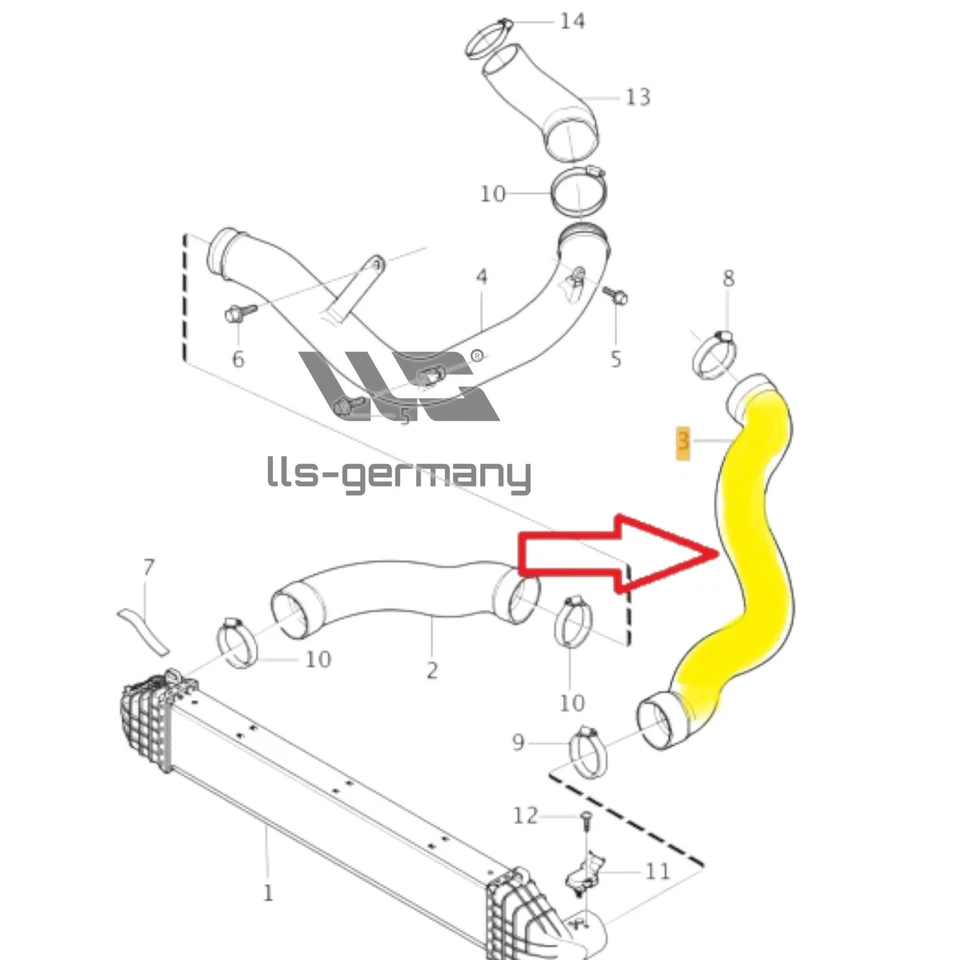 Turboschlauch Ladeluftschlauch für VOLVO V60 I 2.0 D3/D4 30741795-31370222 - Bild 3 von 3