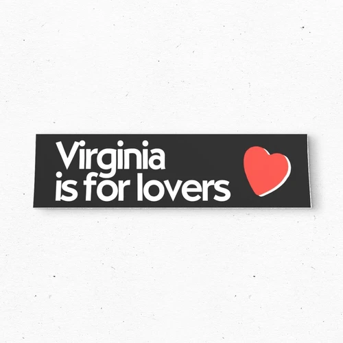 VIRGINIA is for lovers Bumper Sticker - Tourism USA Vintage Style Vinyl 80s 90s