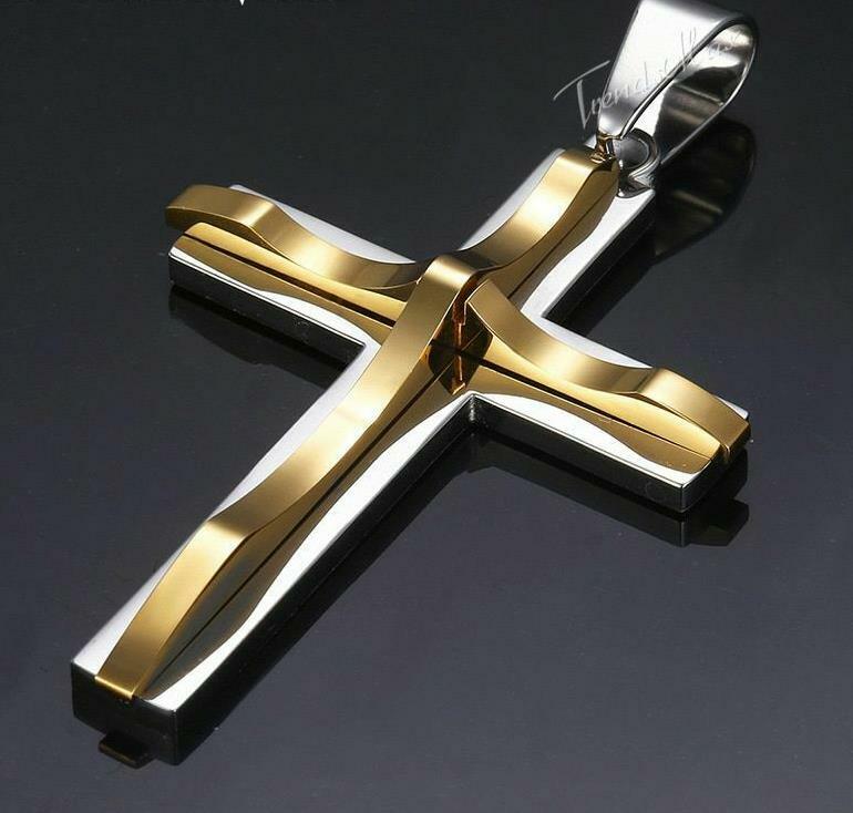 X LARGE SOLID 3D CROSS CRUCIFIX pendant 22