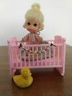 1965 Mattel Liddle Kiddles Liddle Diddle Doll Baby Crib Beads Duck Blanket