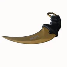 Golden Tactical Combat Karambit Neck Claw Knife Fixed Blade Overall Length 7.5in