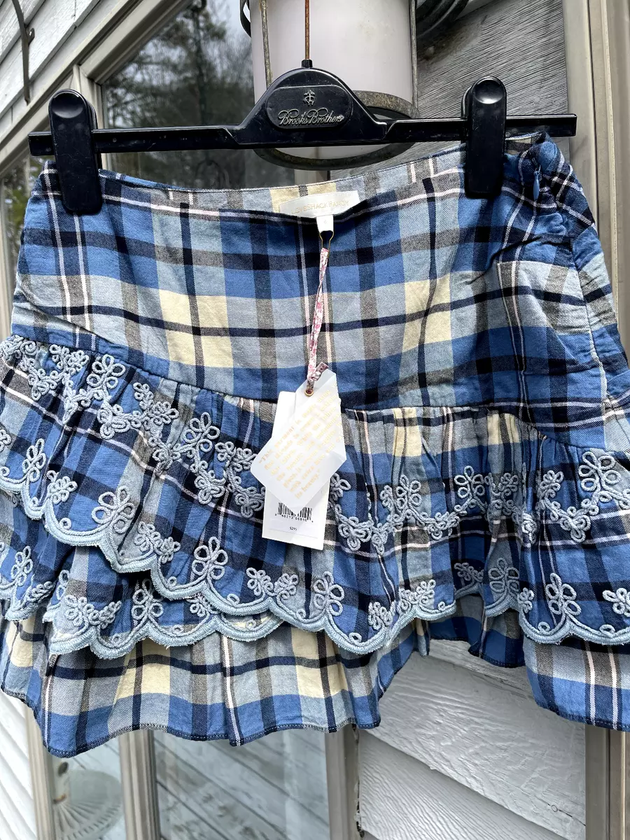 Ruffle top skirt blue