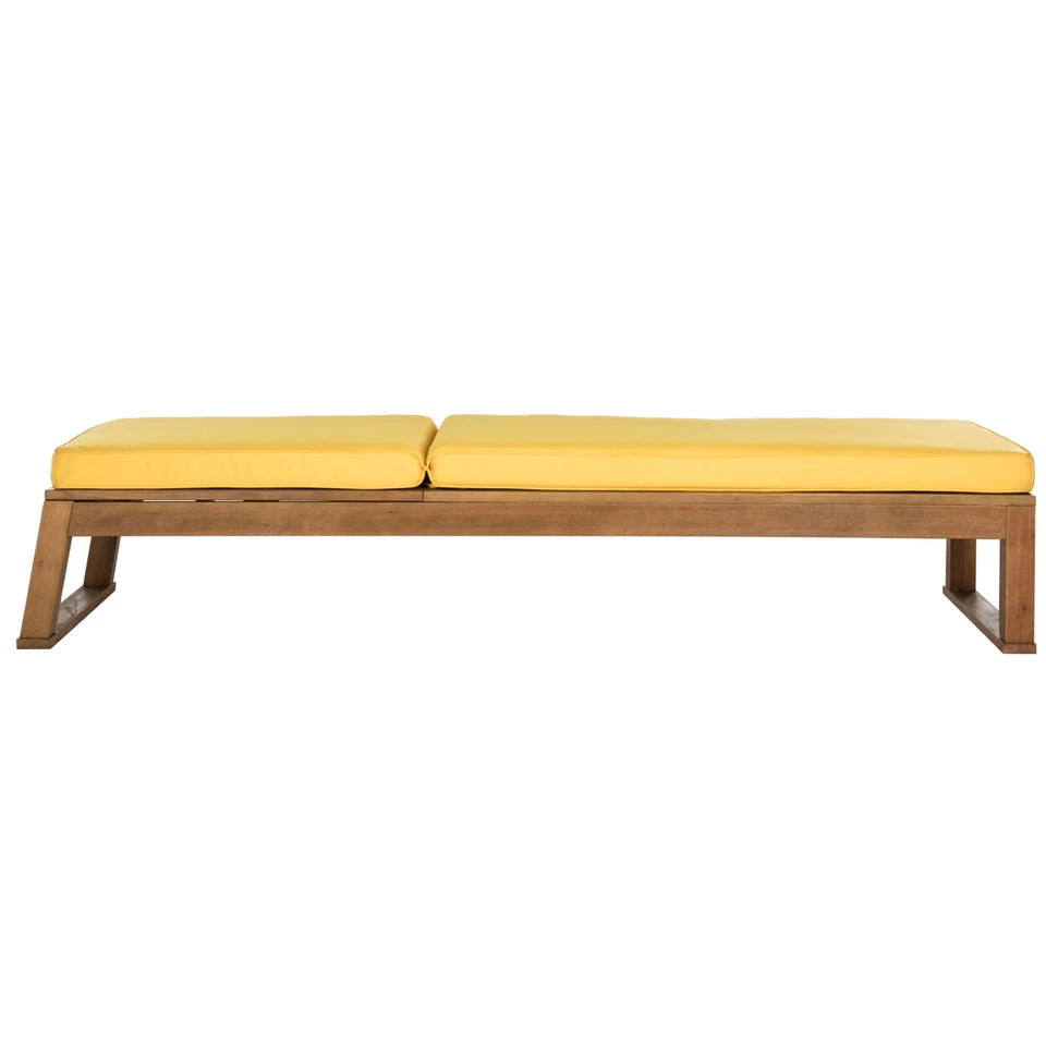 Tumbona chaise solano colección exterior SAFAVIEH | Natural/Amarillo | Foto 4 de 4