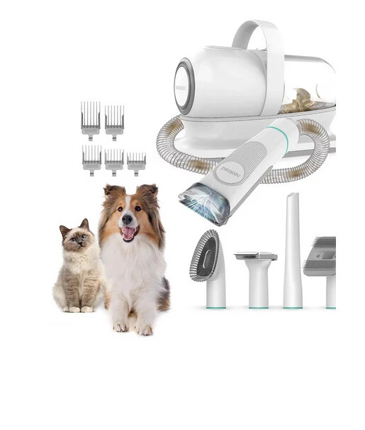Effortless Pet Grooming: Vacuum 99% Hair, 5 Pro Tools for Dogs, Cats & More!