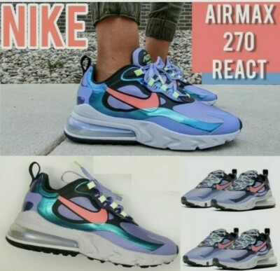 Nike Air Max 270 React CU4818-001 Smoke Grey Sunblush  Women's RUNNING SHOES