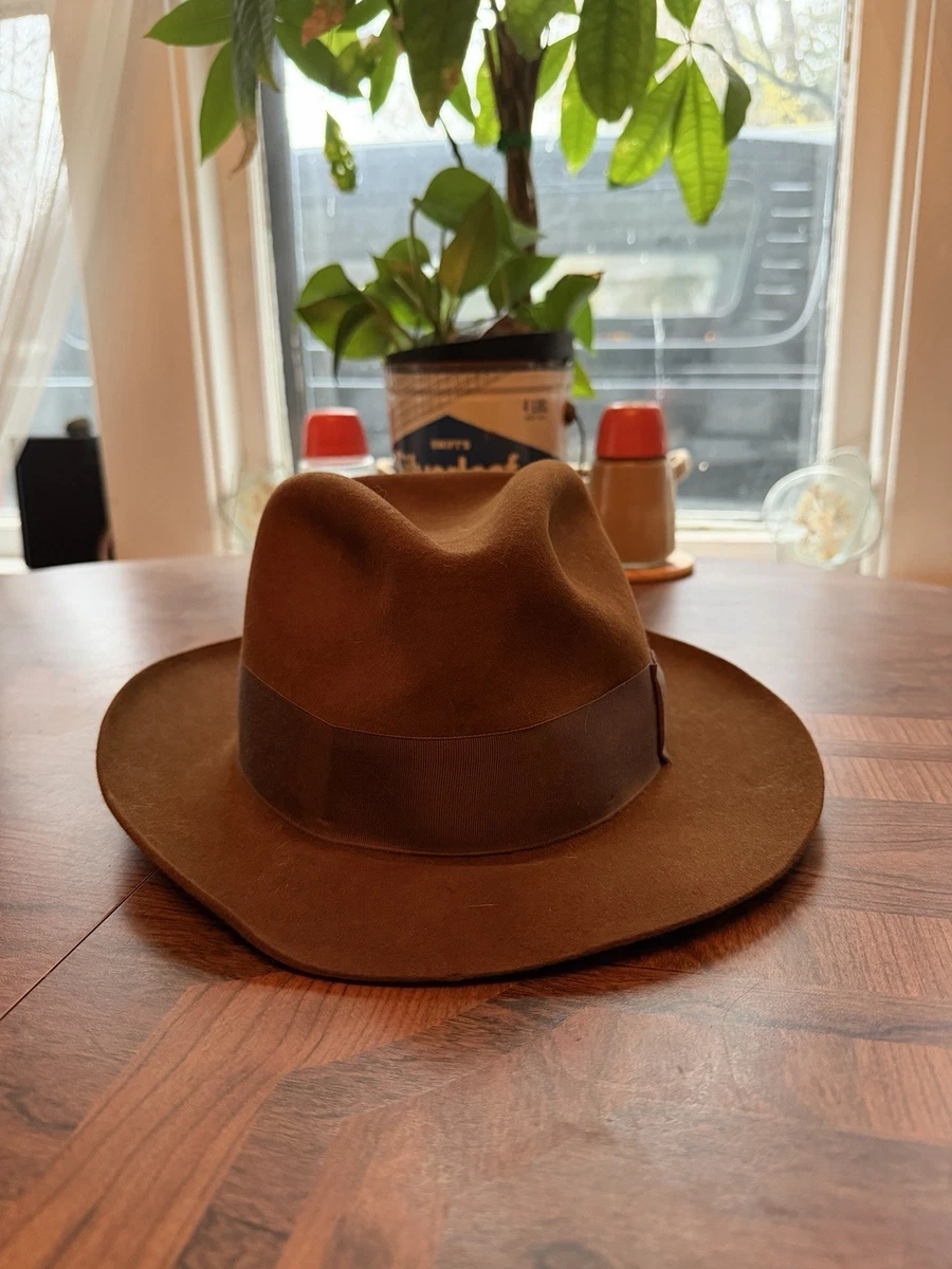 Sombrero de fieltro Stetson Temple Fedora marrón nugat 4X talla 7 3/8 para hombre