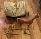 VINTAGE—JOHNNY WEST COVERED WAGON - WITH HORSE