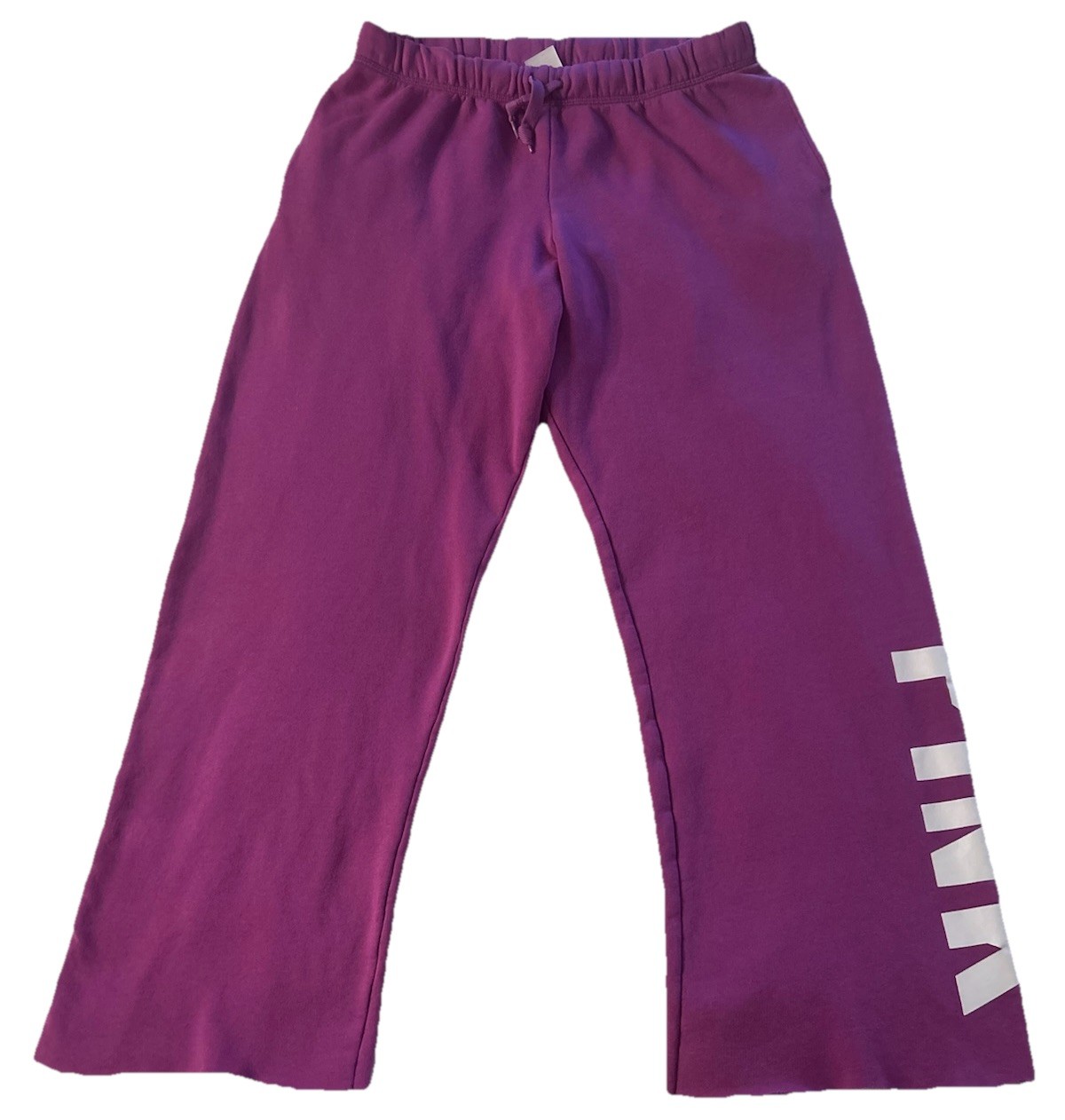 💜Victoria’sSecret PINK Logo Wide Leg Fleece Sweatpants-Plum-Size M💜