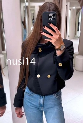 ZARA NEW WOMAN CROPPED BUTTON-UP JACKET THE ITEM ZARA BLACK XS-XL 9023/207/800
