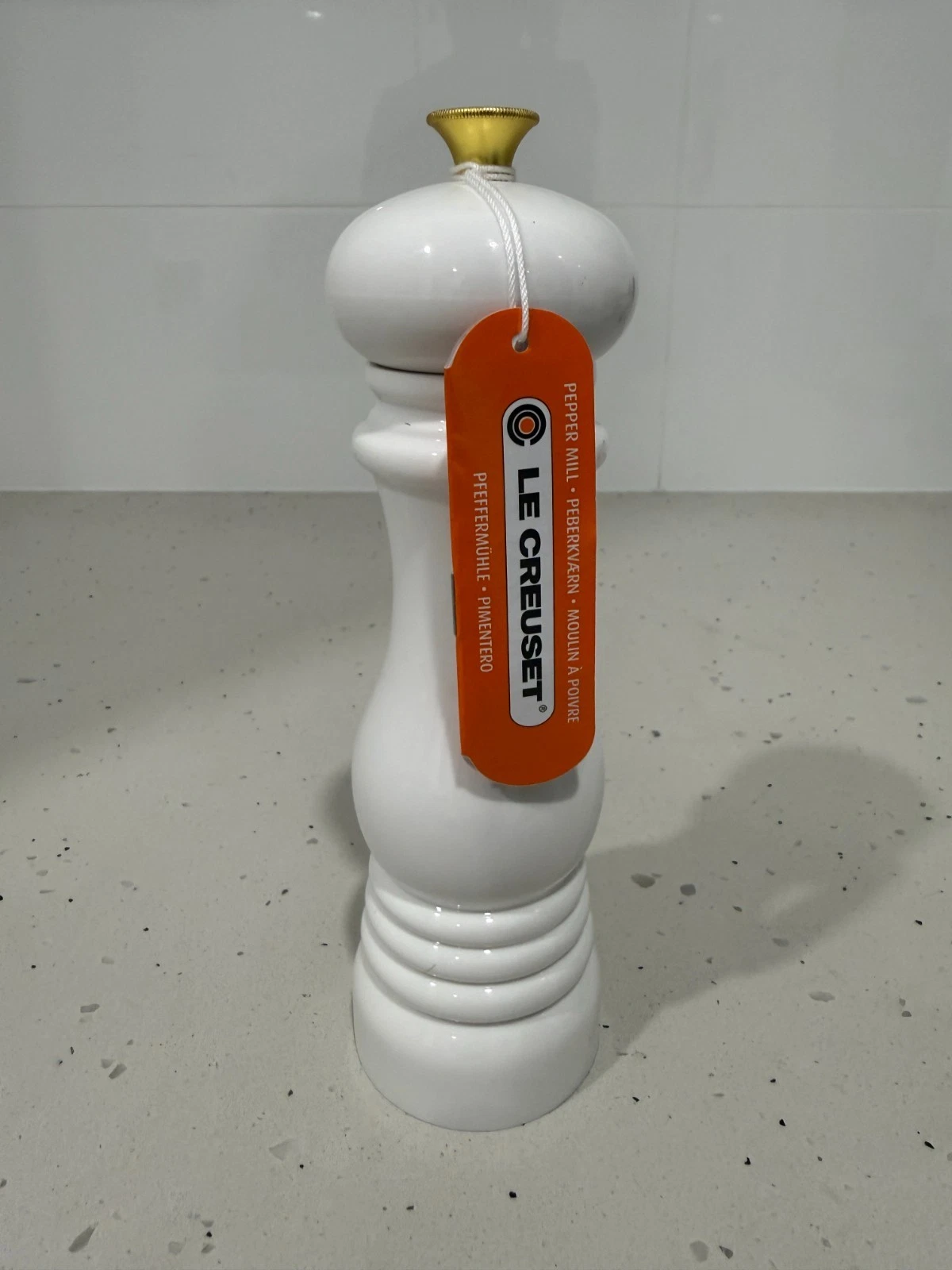 Le Creuset Classic Adjustable Pepper Mill Chip-Resistant ABS Plastic White BNWT