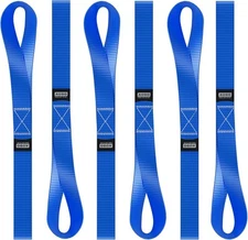Soft Loop Tie Down Straps - 1,500 Load Capacity & 4,500 Lbs 12 Inch, Blue 