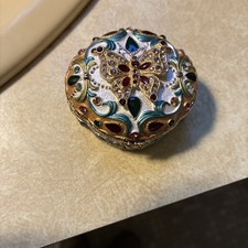 Butterfly Trinket Box 189GD Crystals Bejewele...