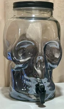 2 Gallon Iredescent Glass Skull Drink Dispenser Party Drinks