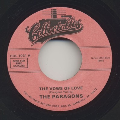 The Paragons - The Vows Of Love - Stick With Me Baby (7inch, 45rpm) - Singles...