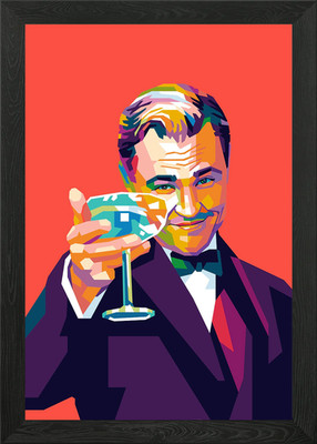 LEONARDO DE CAPRIO MEME Framed Wall Art Poster Canvas Print Picture