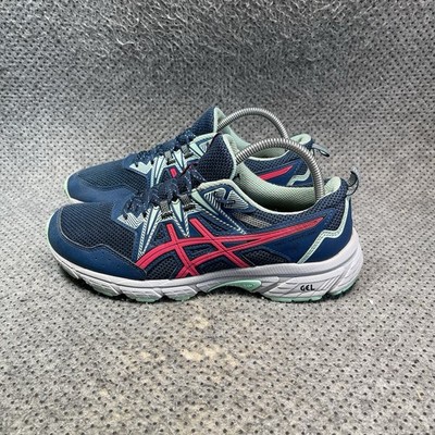 Asics Gel-Venture 8 Blue Pink Running Shoes Size 9.5 Women s