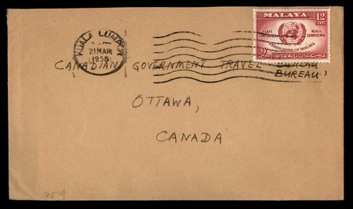 Mayfairstamps Malaya 1958 Kuala Lumpur to Ottawa Canada Cover aaw_52583