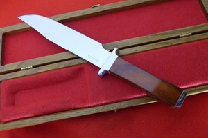 Charles Bruner Custom Handmade 12.75" fixed blade knife & Display Box MINT