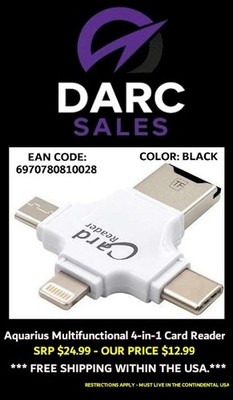 4 in 1 Card Reader Adapter - COLOR (BLACK)  - Free Shipping for USA only