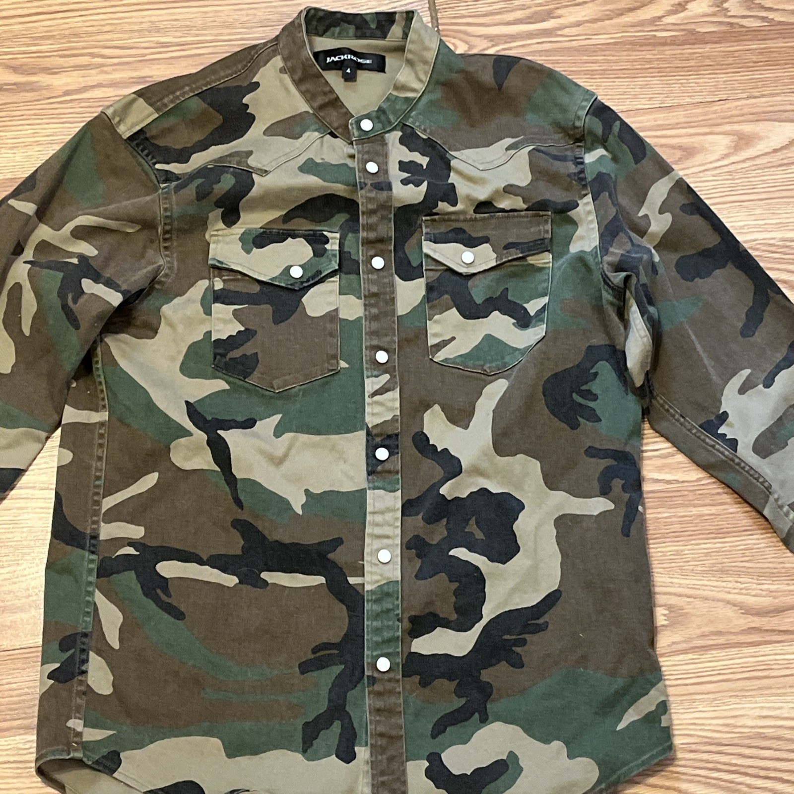 Rare Jack Rose Jackrose Military Army Camo Button Down Shirt Jacket Japan Sz 4 S - second product detail image