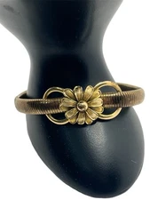 1950s FORSTNER 1/20 12K GF Daisy Flower stretch bracelet vintage gold filled