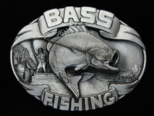 QL13136 NOS VINTAGE 1986 BASS FISHING COMMEMORATIVE SISKIYOU BELT BUCKLE