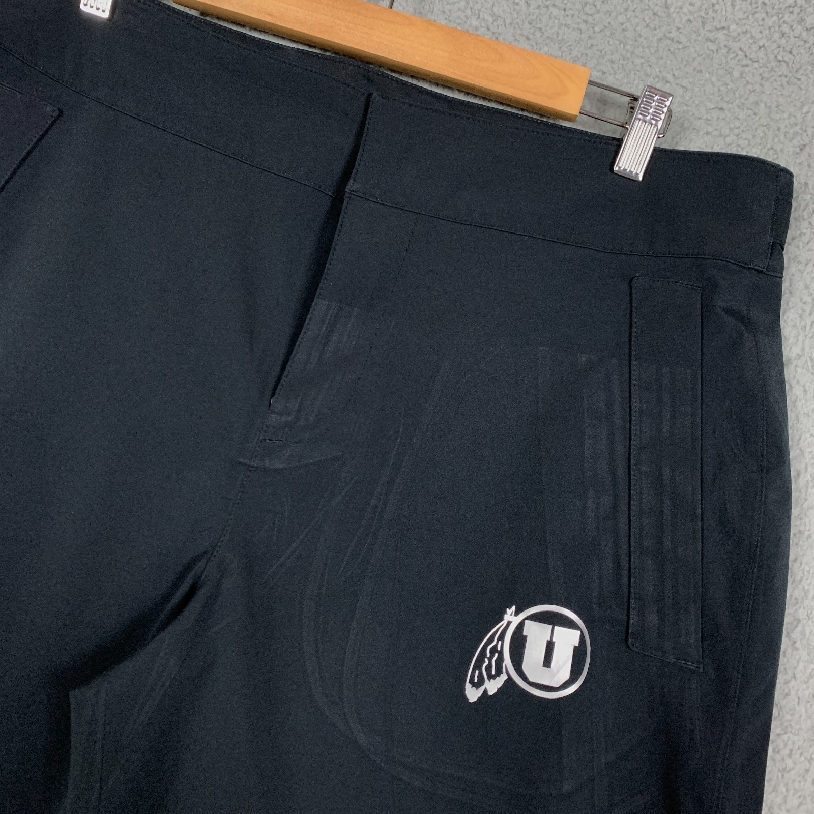 Under Armour Storm Rain Pants Men's Large L Black Loose Fit Waterproof Utah Utes thumbnail 3