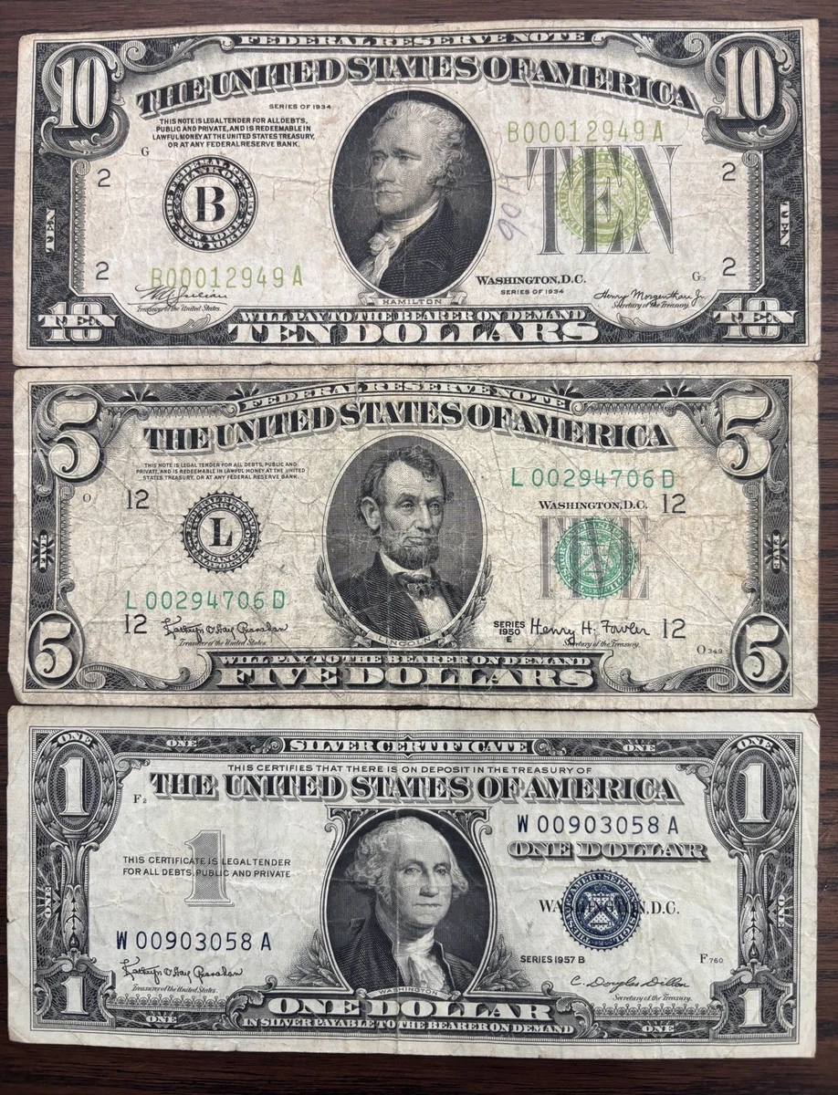 Circulated $5 1957 US Small Size Paper Money Notes for sale | eBay