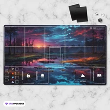 Sorcery Contested Realm Playmat – Bog 24x14” Tracking, Grid, Deck Zones Card Mat