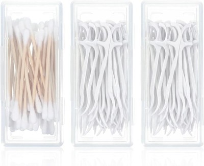 3 Pcs Cotton Swab Holder Travel Portable Small Dental Floss Containers Floss