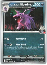 Team Rocket's Nidorino 118/182 Destined Rivals DRI NM Pokemon Card TCG