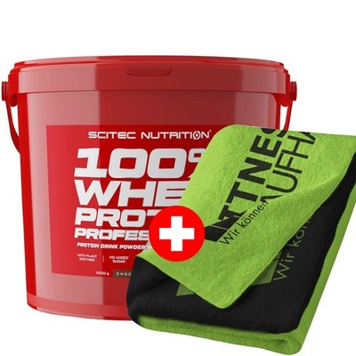 (28,38 EUR/kg) Scitec Nutrition 100 % Whey Protein Professional 5000g Handtuch