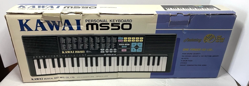 Kawai MS-50 49 teclas PCM Sound Quarity, almohadillas de batería, estéreo, biblioteca de sonido/ritmo Foto 2 de 4