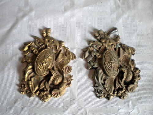 Vintage Ormalu Military campaign chest Furniture hardware Fitting French salvage