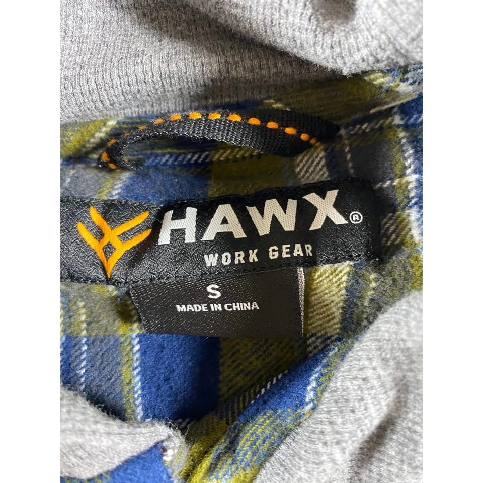 Sudadera con capucha HAWX Work Gear para hombre de franela a cuadros con botones talla S Foto 2 de 4