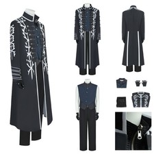 Vergil Cosplay Costume Halloween party Devil Hunter Vergil Coat Gloves Fullset