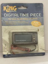 Vintage King Quartz 12v Digital Car Clock Mini Calendar Dash Mount Classic Vehic
